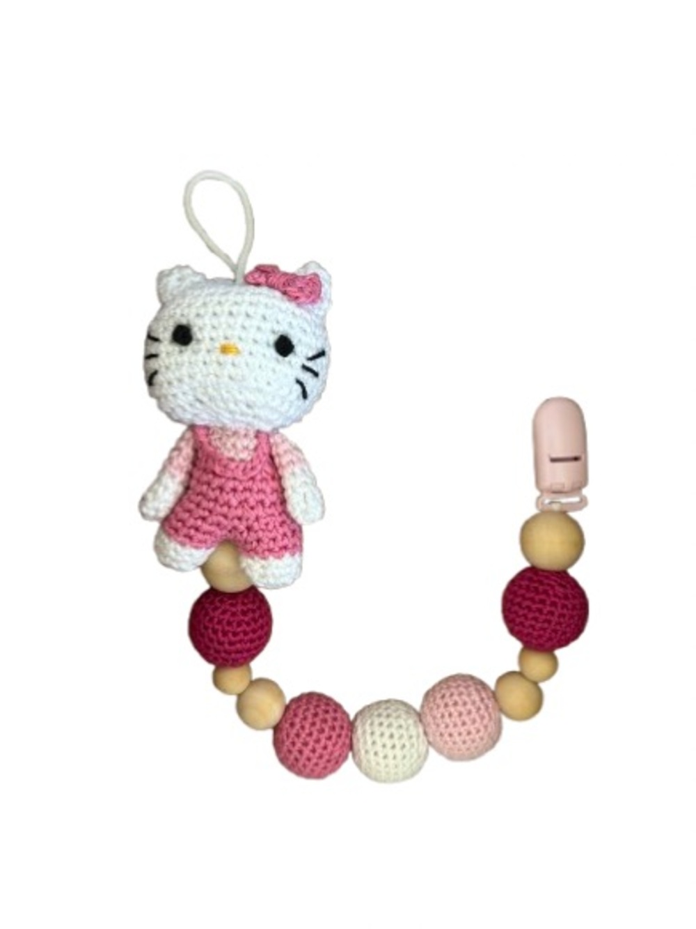 Handmade Pink Hello Kitty Pacifier Clip - Baby